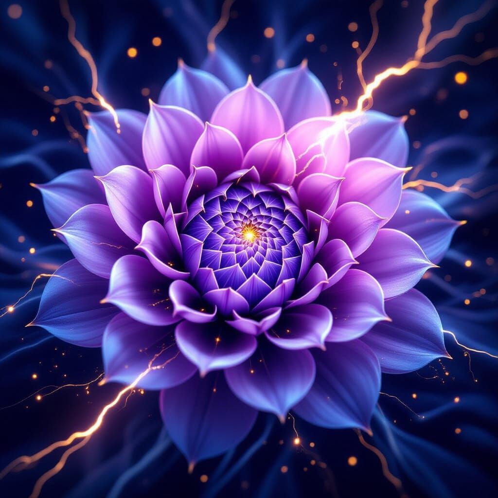 Ethereal Violet Bloom in Fractal Vortex