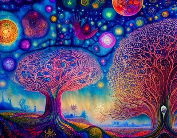 Human Connection: A Colorful Ink Flow Masterpiece