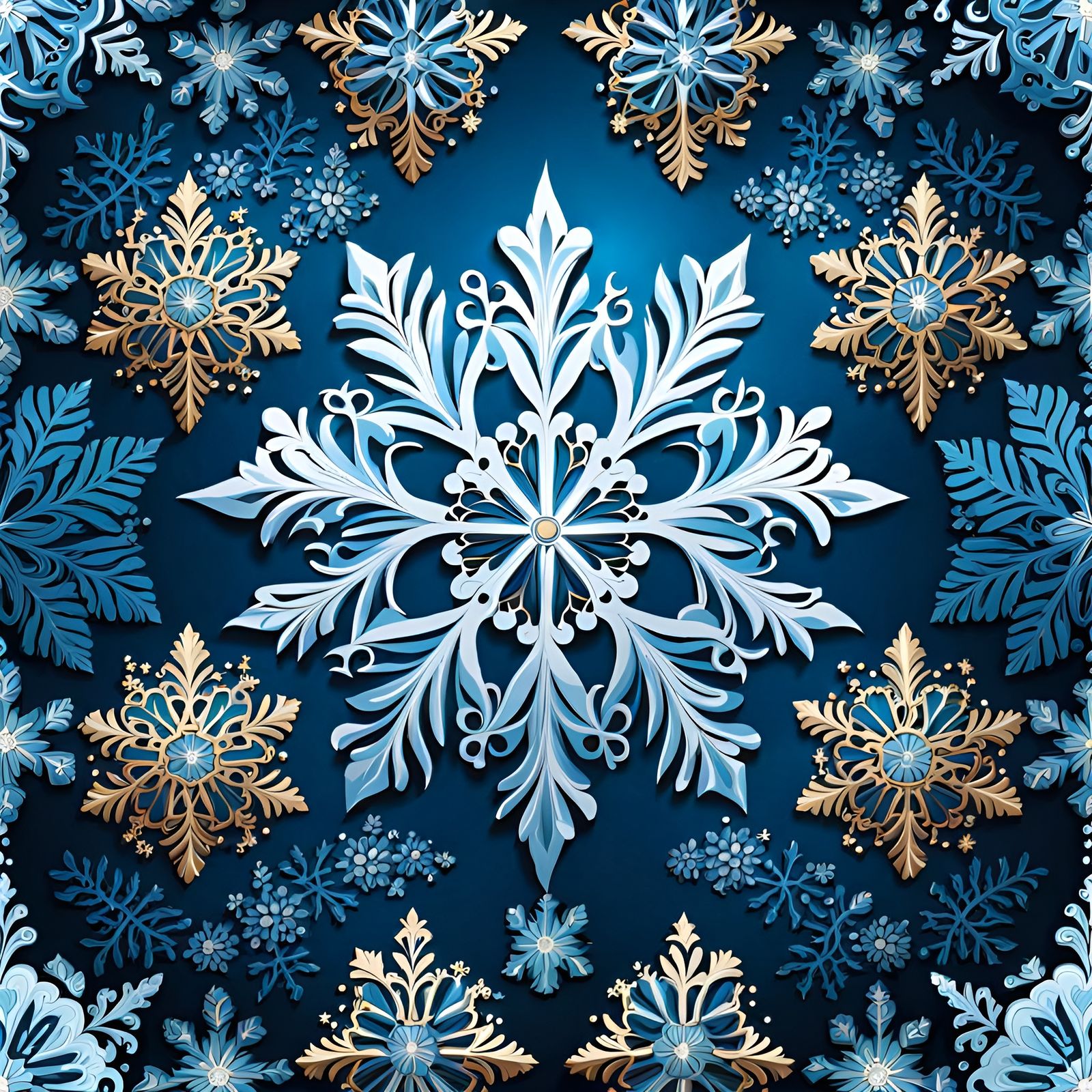 Geometric Snowflake Christmas Background in Diamond Painting...