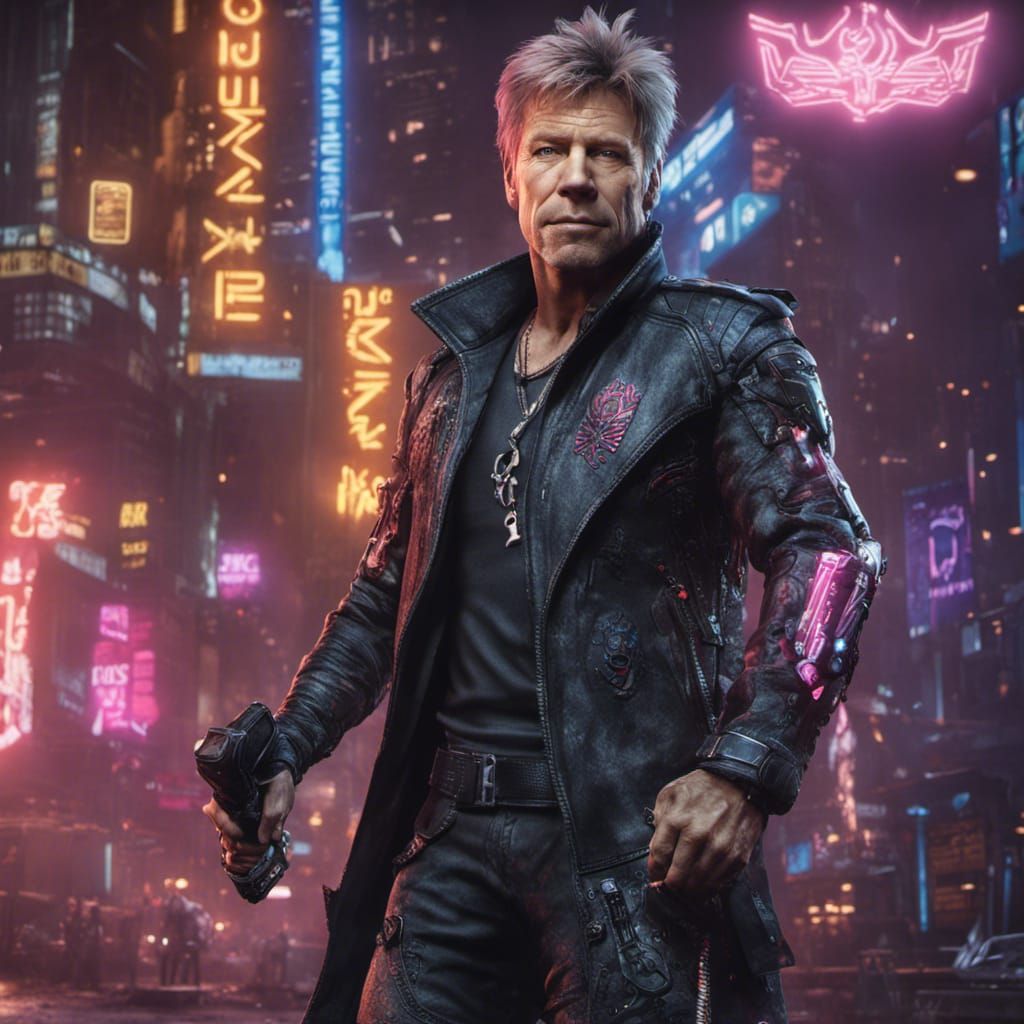 Jon Bon Jovi in Cyberpunk Outfit