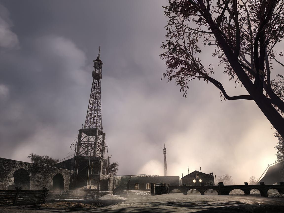 Mysterious Foggy Cityscape in a Darker Aesthetic