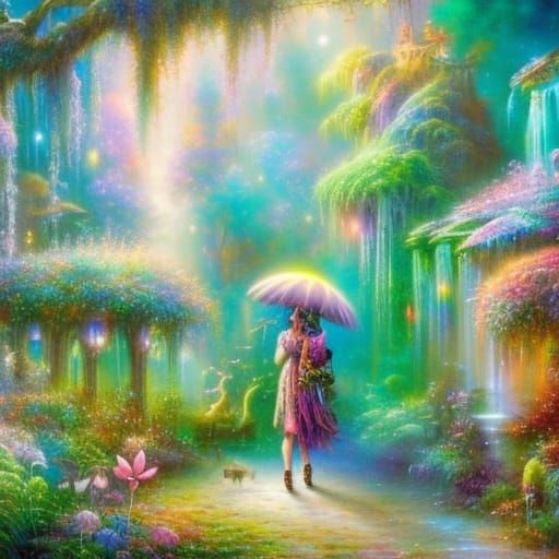 Cute Creature on Alien Planet in Ethereal Style