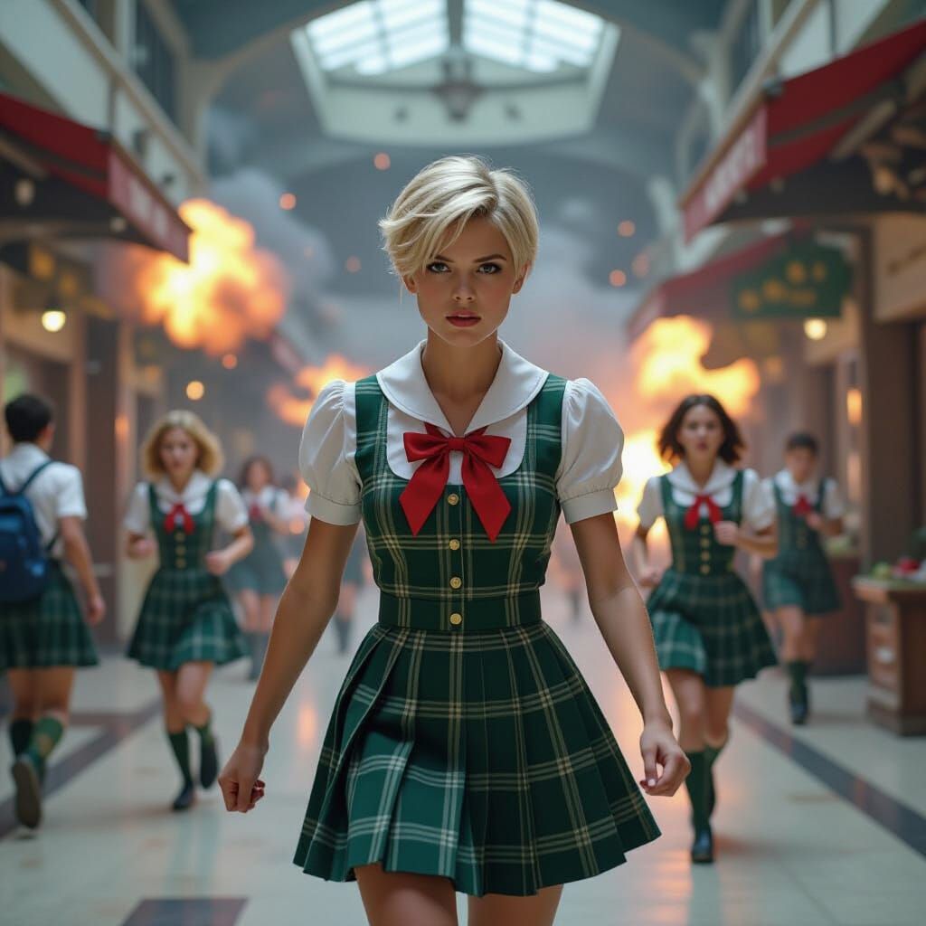 Alien Marketplace Rebellion: Cinematic Video Game Scene