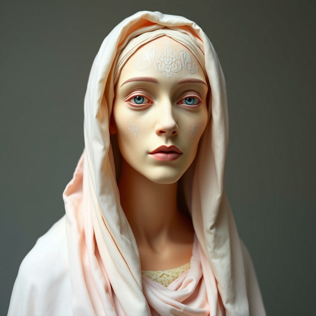 Mary Magdalene Portrait in Soft Textile Art