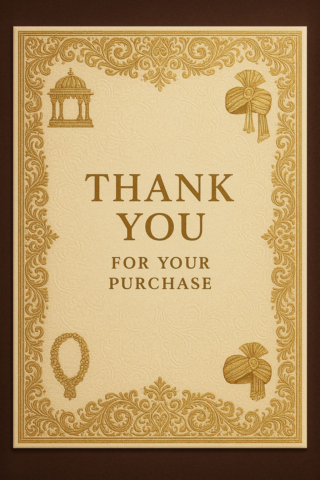 Elegant Thank You Card with Indian Wedding Theme