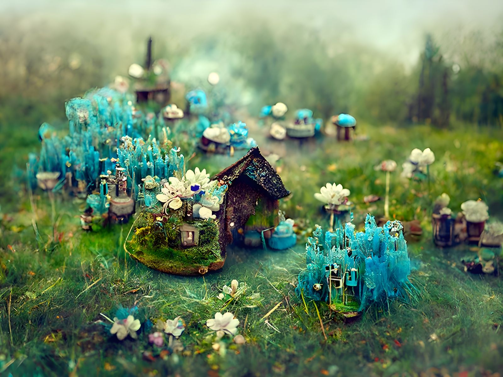 Pastel Fairy Village by Nikolina Petolas