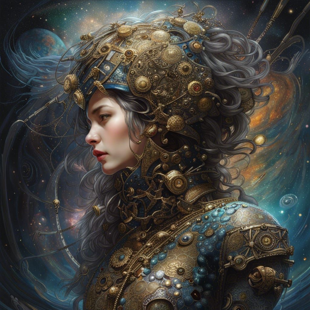 Hyperrealistic Space Pirate in a Cosmic Masterpiece