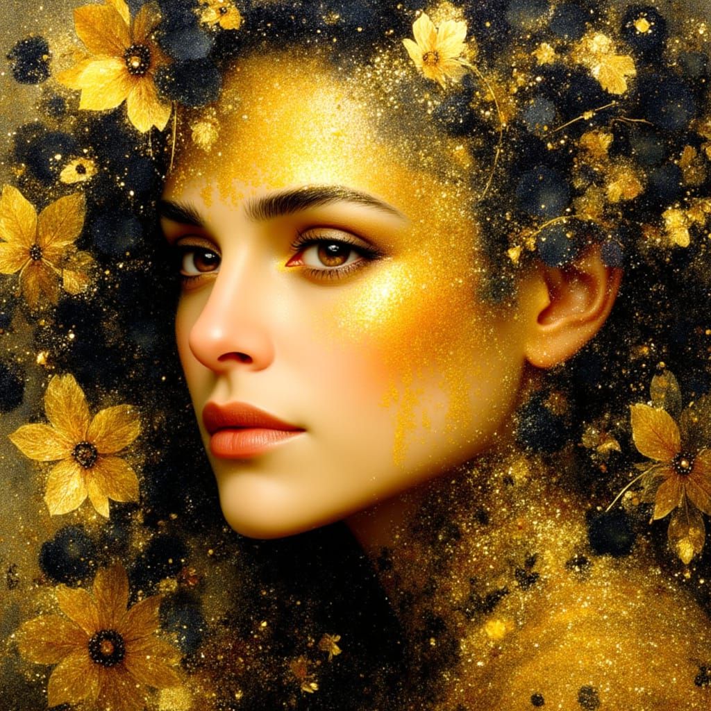 Goddess of the Earth in Vibrant Klimt Style