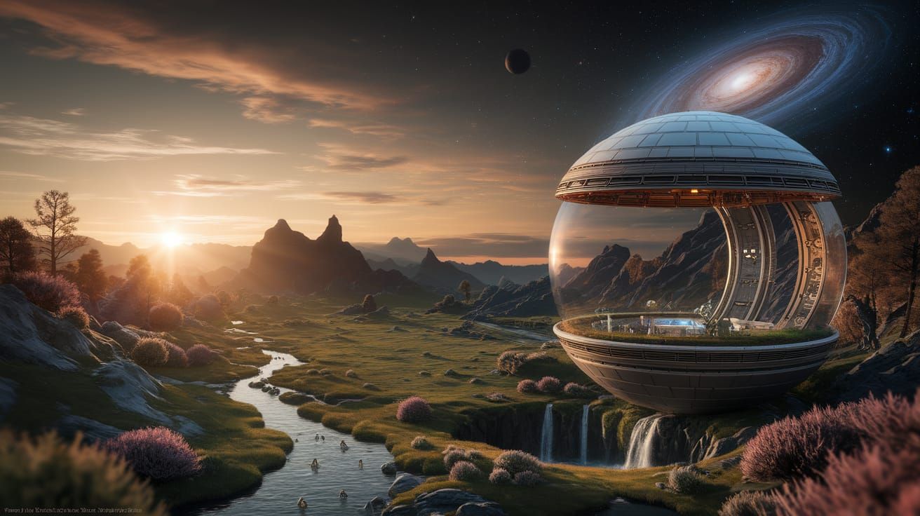 Miniature Ecosystem Inside a Space Station