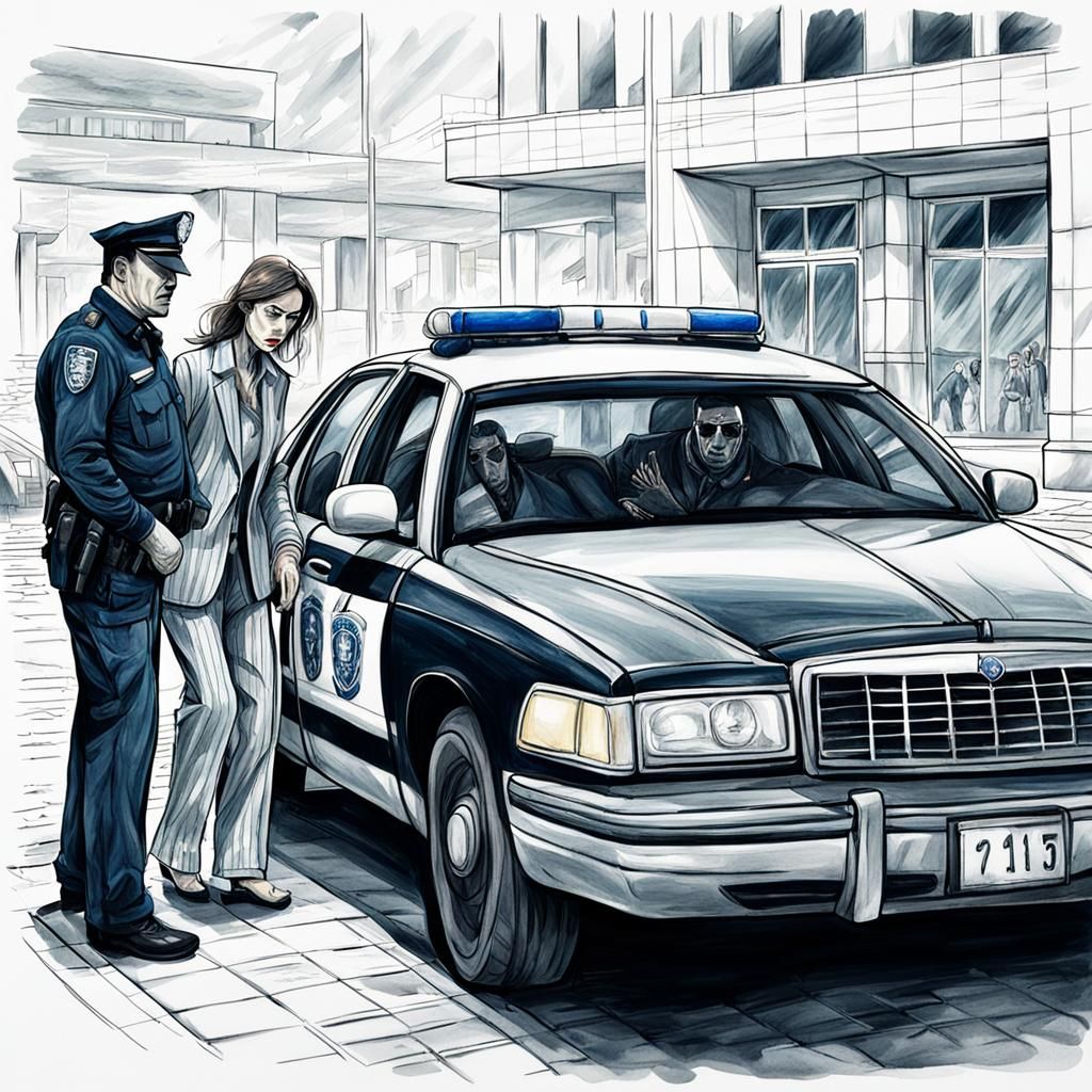 Comic Style Pencil Art: Narcotics Arrest