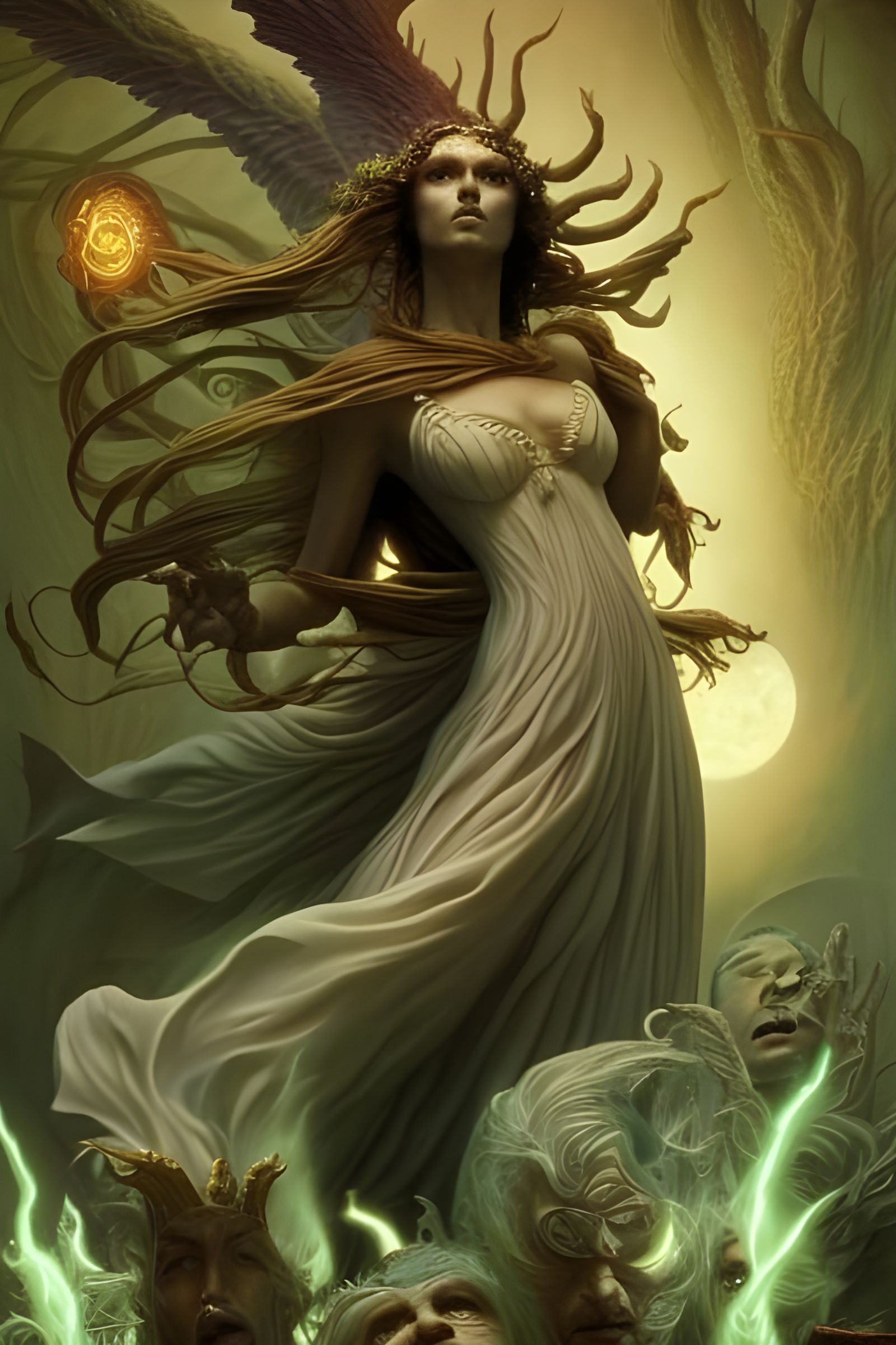 Psychedelic Dreamcaster Sorceress Digital Illustration