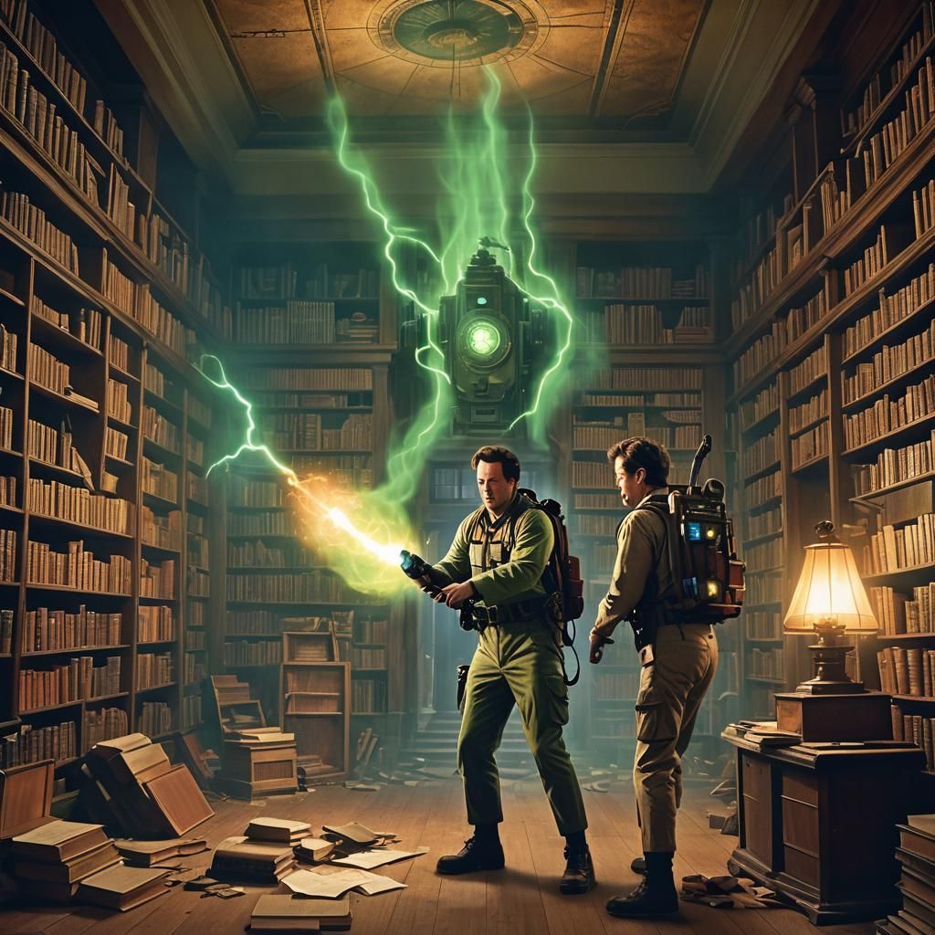 Venkman Captures Ghost in Haunted Library