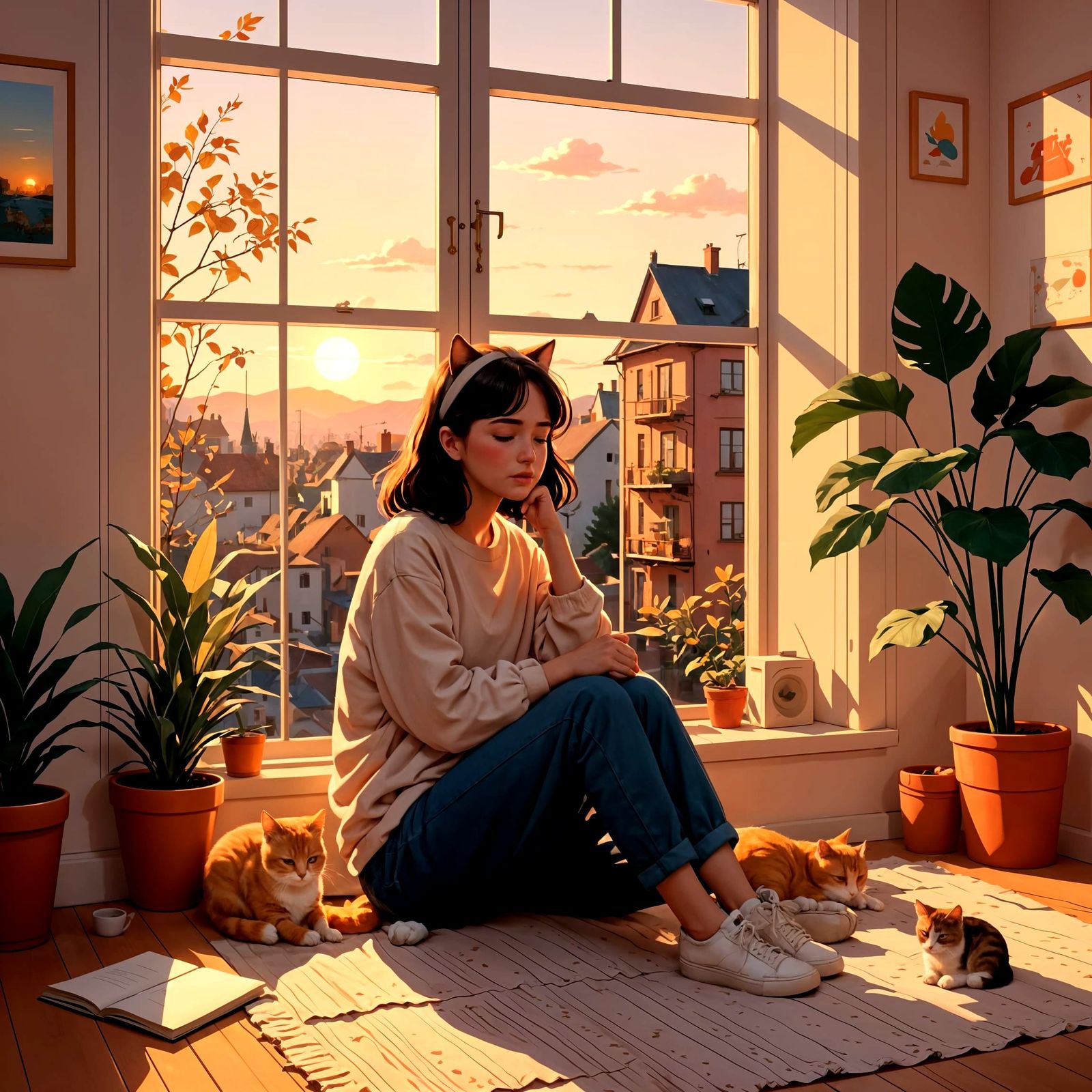 Whimsical Morning Serenity in Soft Pastels