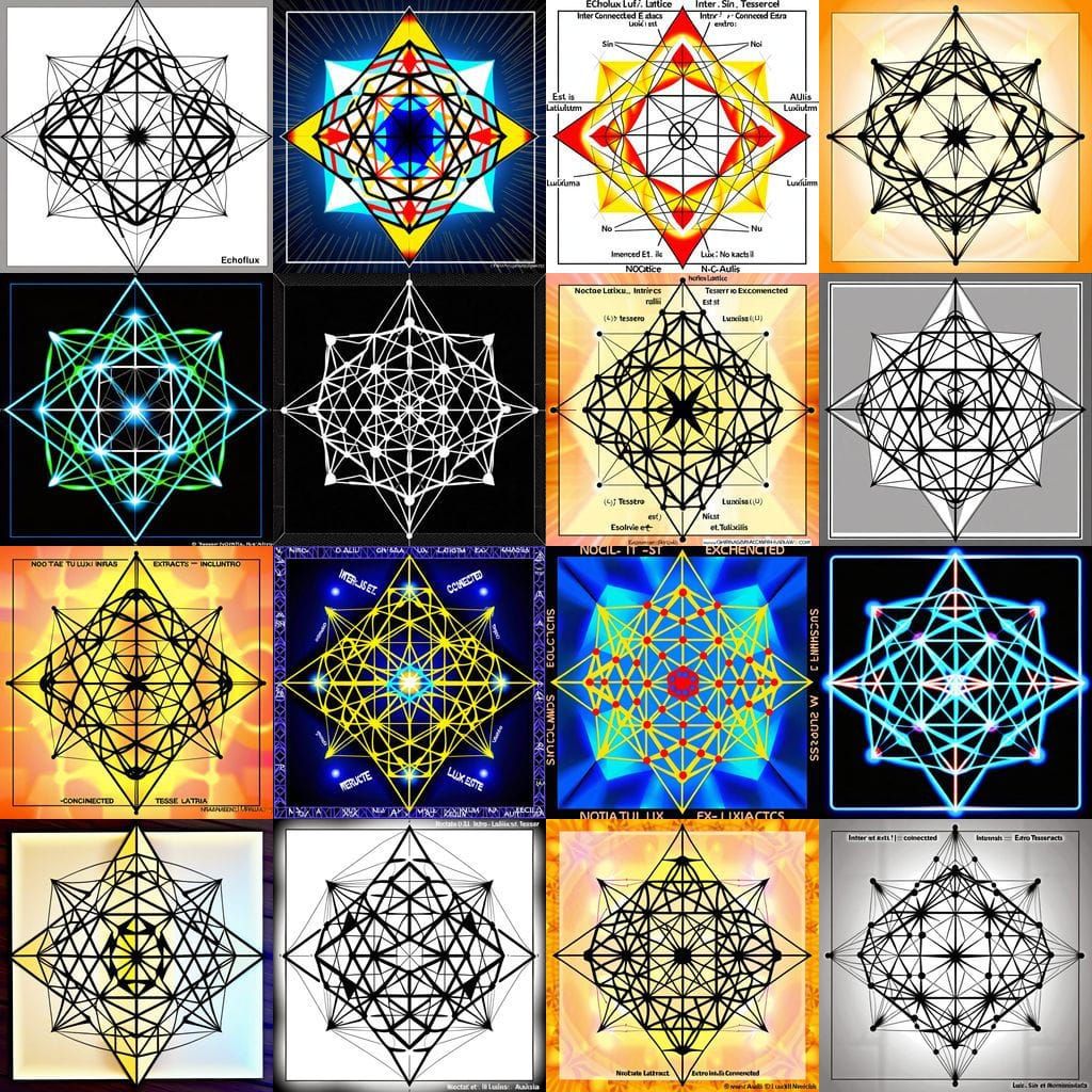 Surreal Lattice of Interconnected Tesseracts in Celestial Ar...