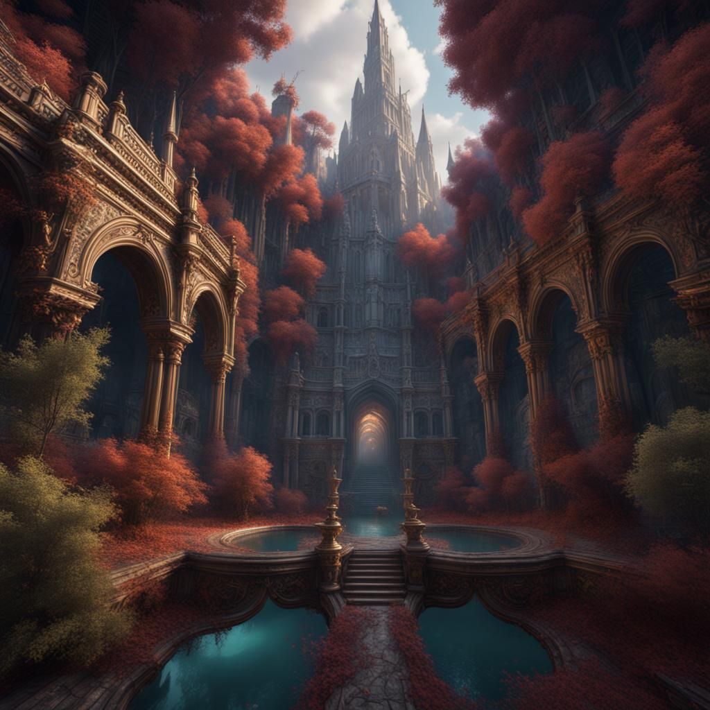 Fantastical Optical Illusion in Detailed Matte Painting