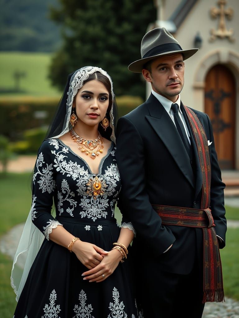 Traditional Minho Bride and Groom in Elegant Attire