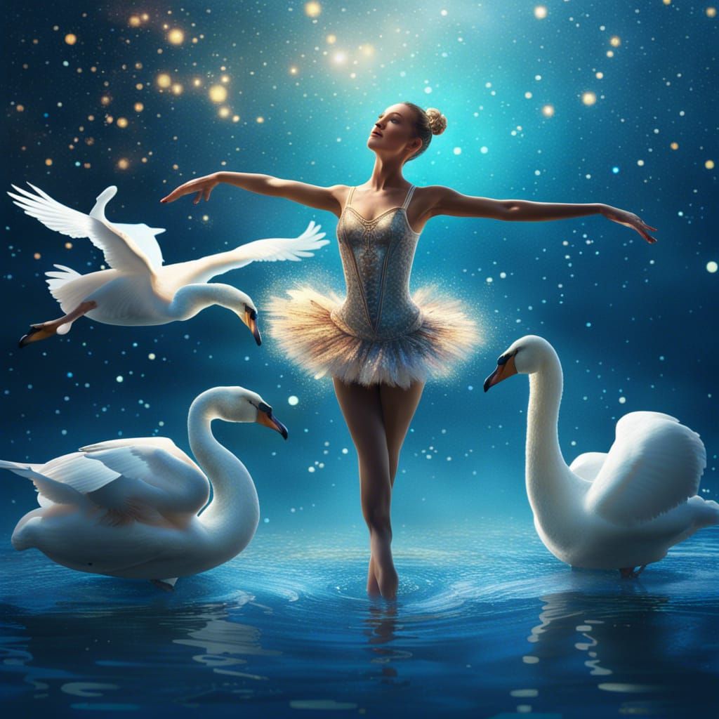 Ballerina's Dance Under Aurora Borealis