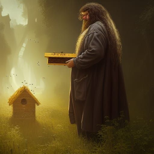 Hagrid Beekeeping: Dark Fantasy Concept Art