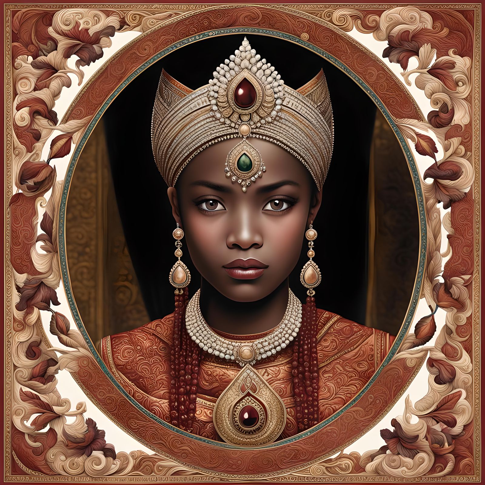 Harmonious Surinamese Princess: Detailed Portrait