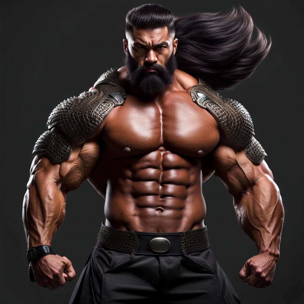 Hairy Eastern Dragon Bodybuilder