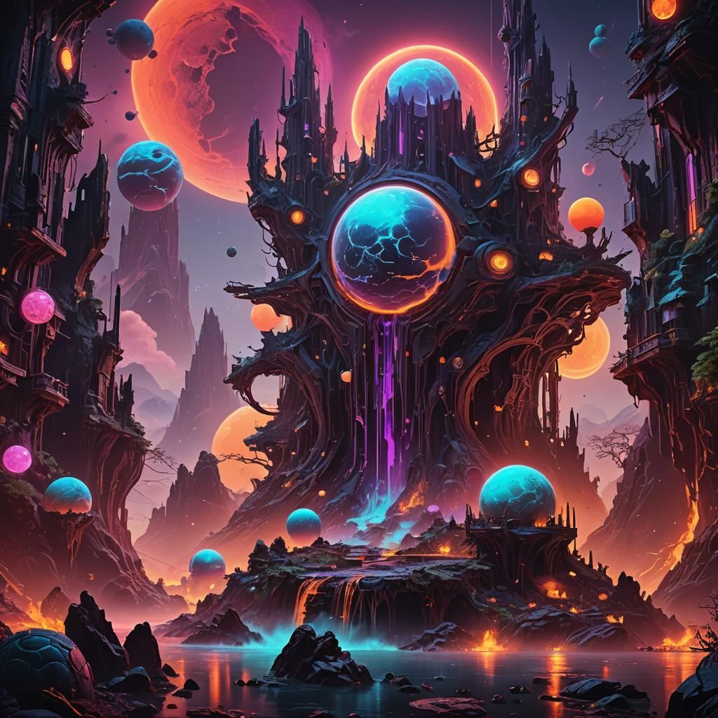 Neon Ghosts on a Mysterious Alien Planet