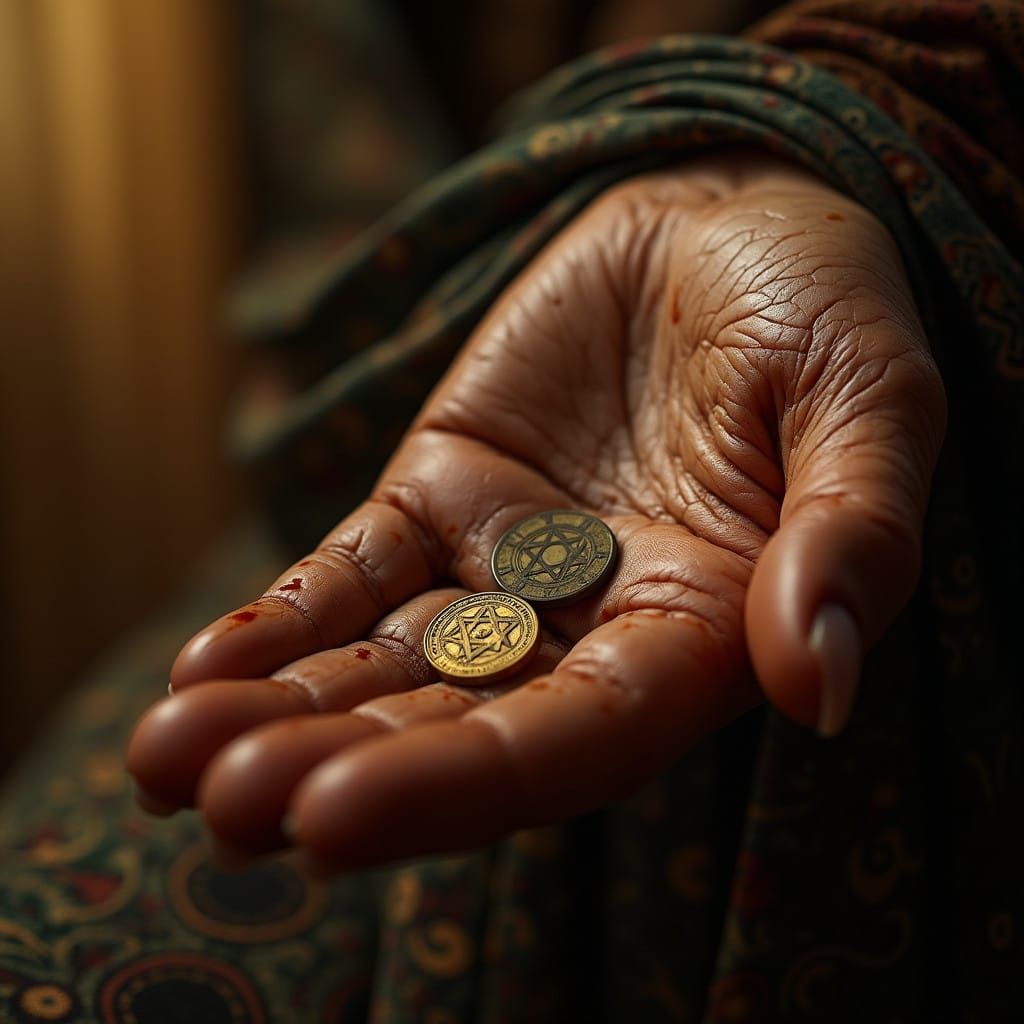 Wrinkled Palm with Ornate Henna Patterns