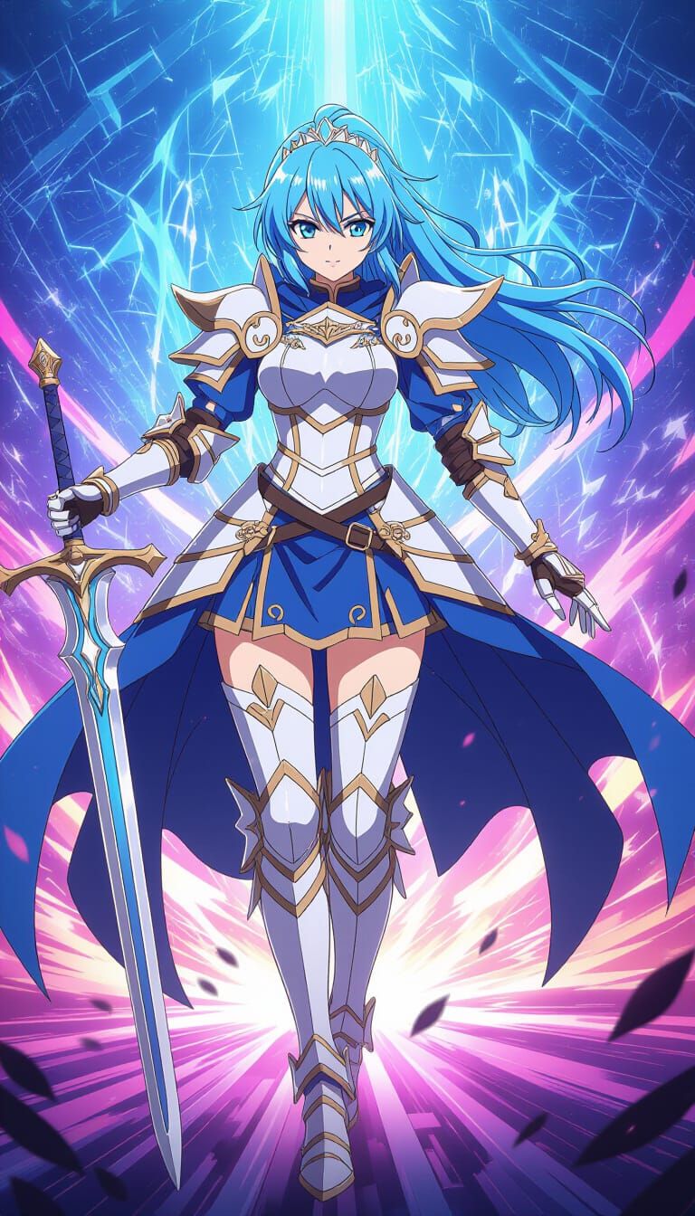 Armored Princess Knight in Anime Style
