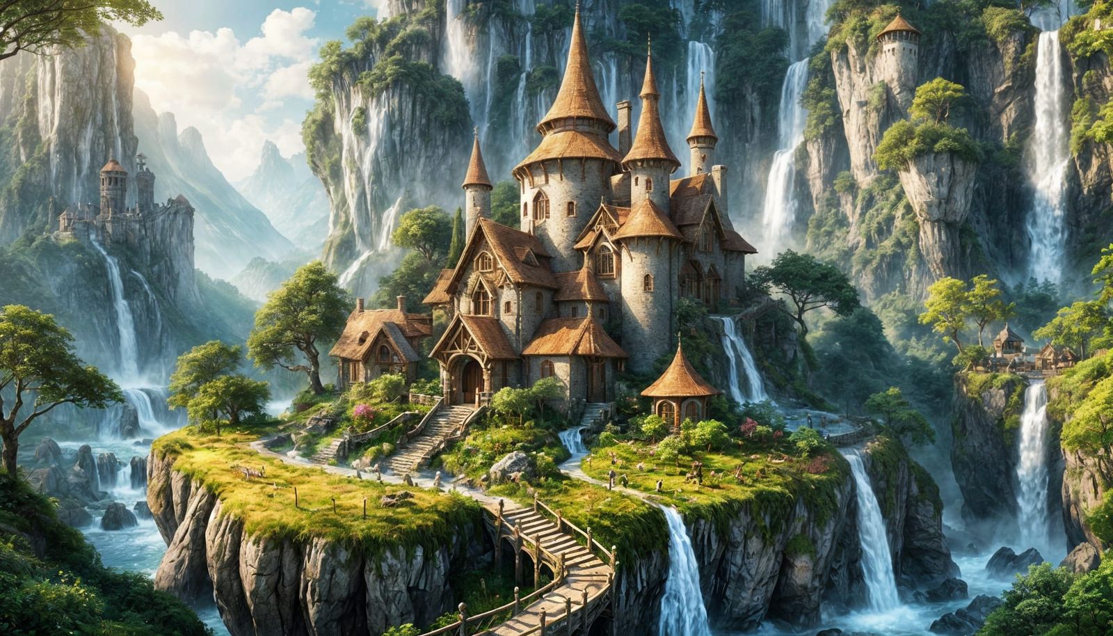 Elven Cliffside Cottage in a Wooded Valley