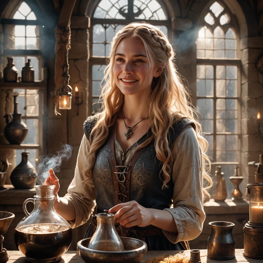 Viking Warrior Woman in Medieval Lab