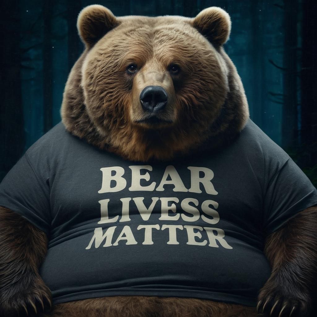 Close-up Portrait of Concerned Kodiak Bear