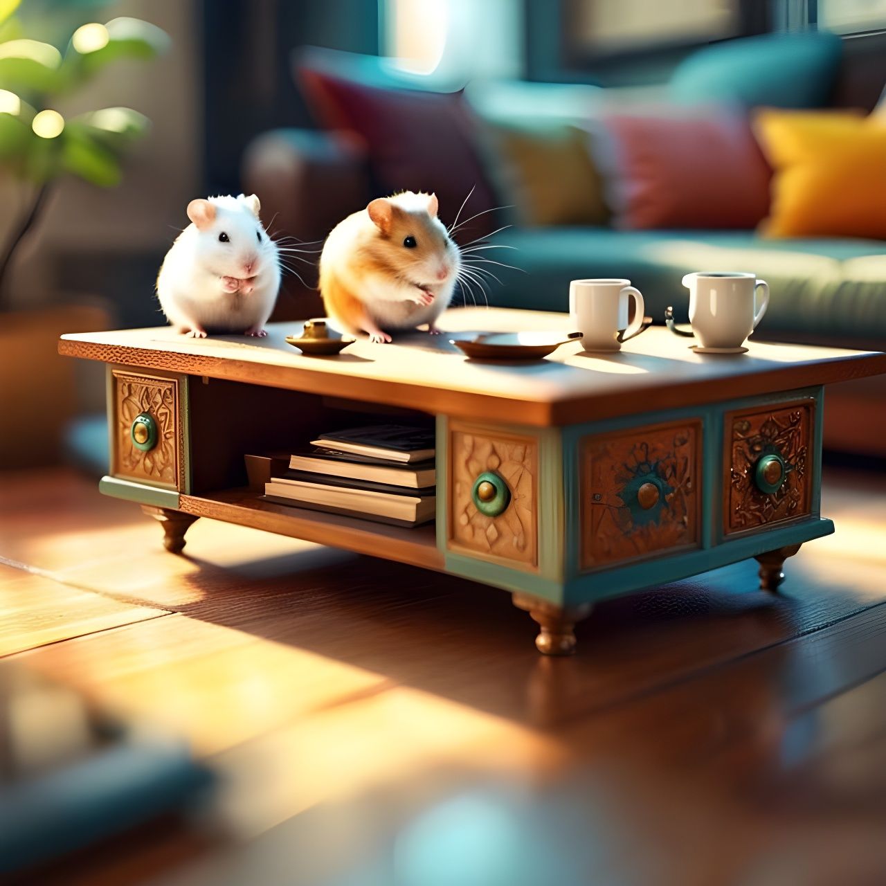 Tiny Coffee Table for Hamsters