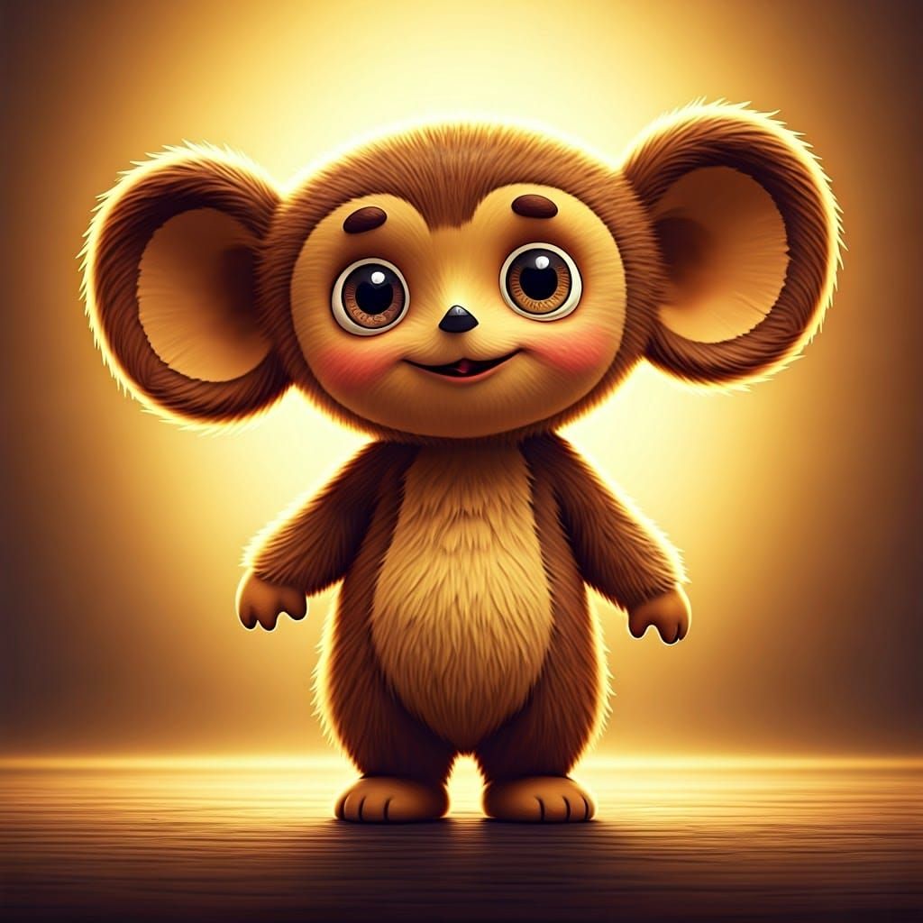 Enchanting Portrait of Cheburashka in Pixar 3D Style