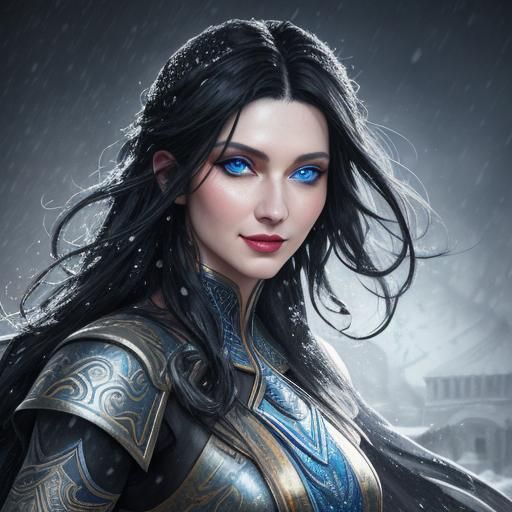 Snow Goddess Smiling in a Blizzard