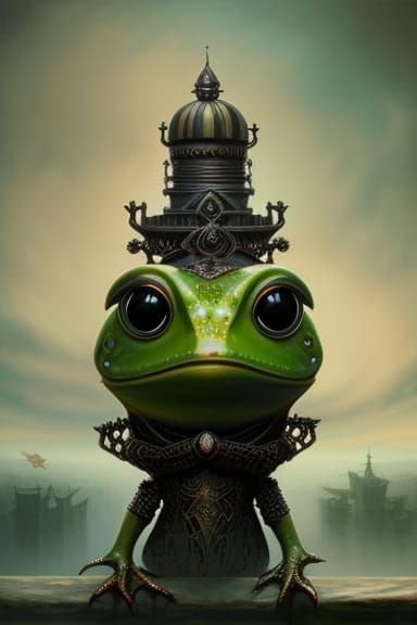 Gothic Knight Frog in Ornate Armor