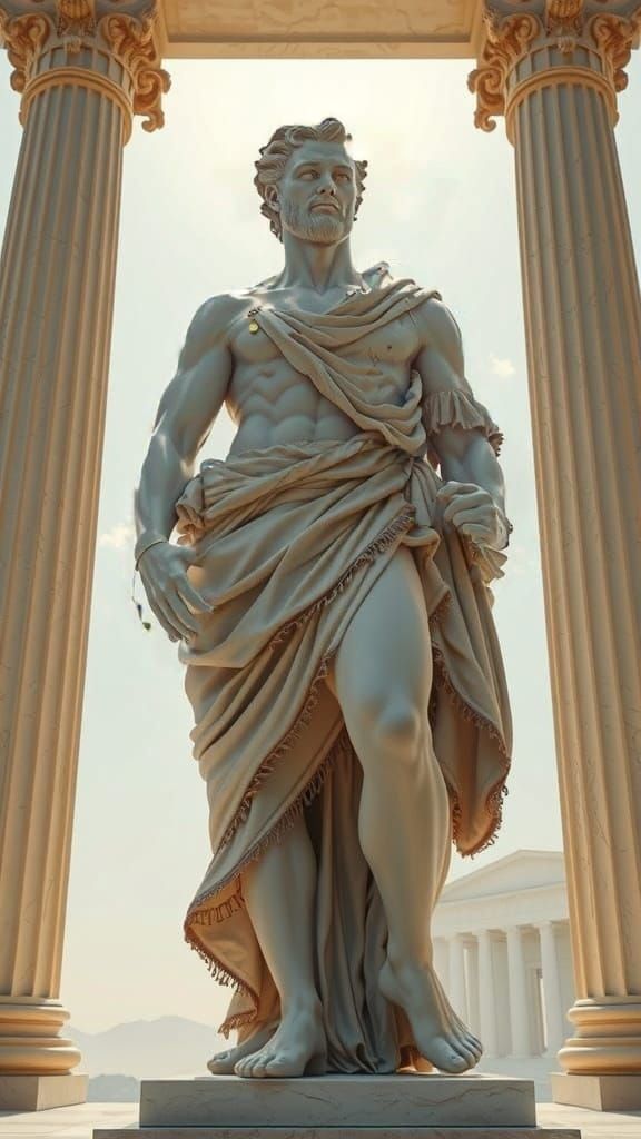 Epic Ancient Roman Warrior in Greek Temple