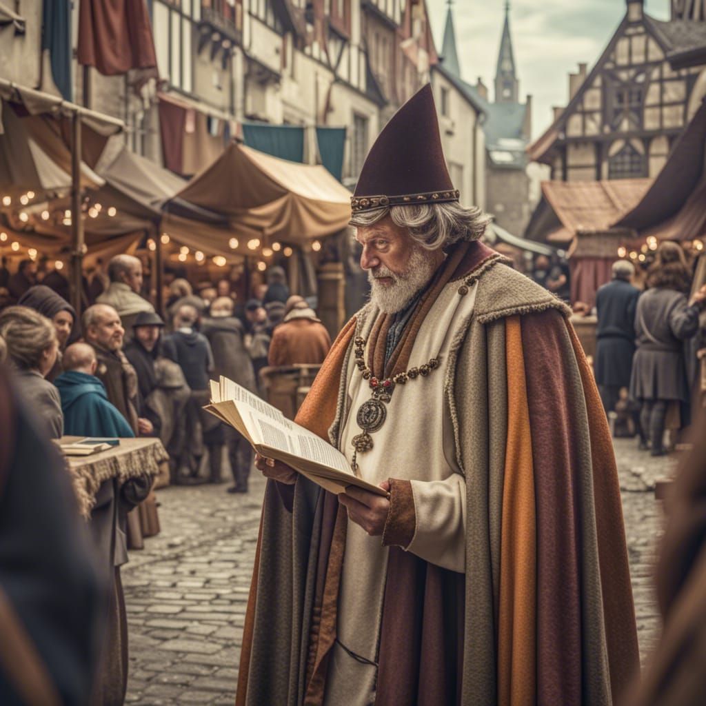 Medieval Town Crier Announces Declaration
