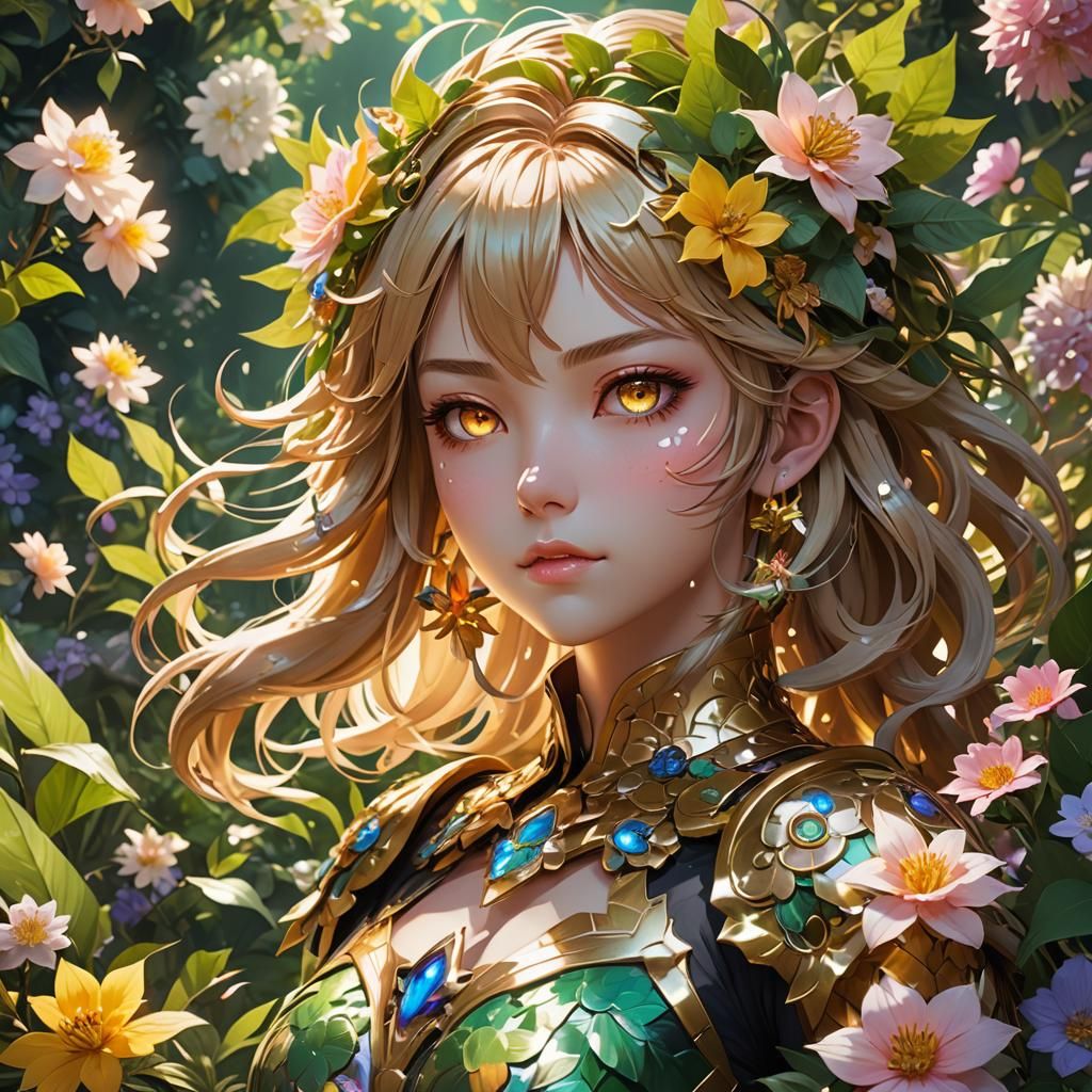 Blooming Power Flower Monster Girl in 3D Anime