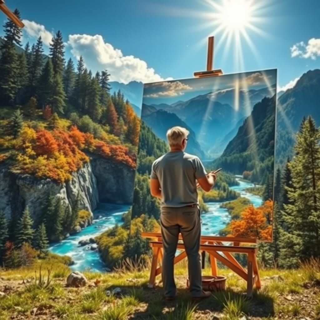 Surrealist Landscape Painting Blurs Reality and Art