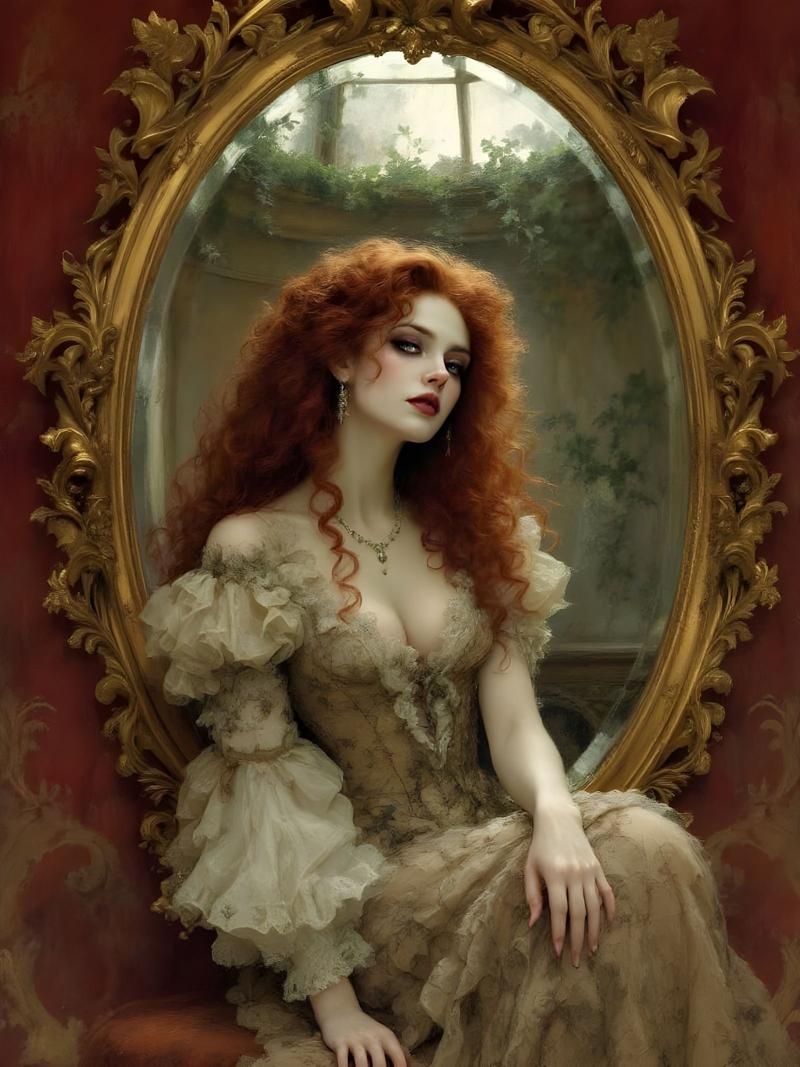 Dreamy Victorian Vampire Portrait in Golden Light