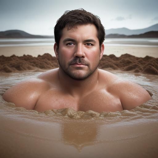 Man Sinking in Quicksand: Professional Portrait