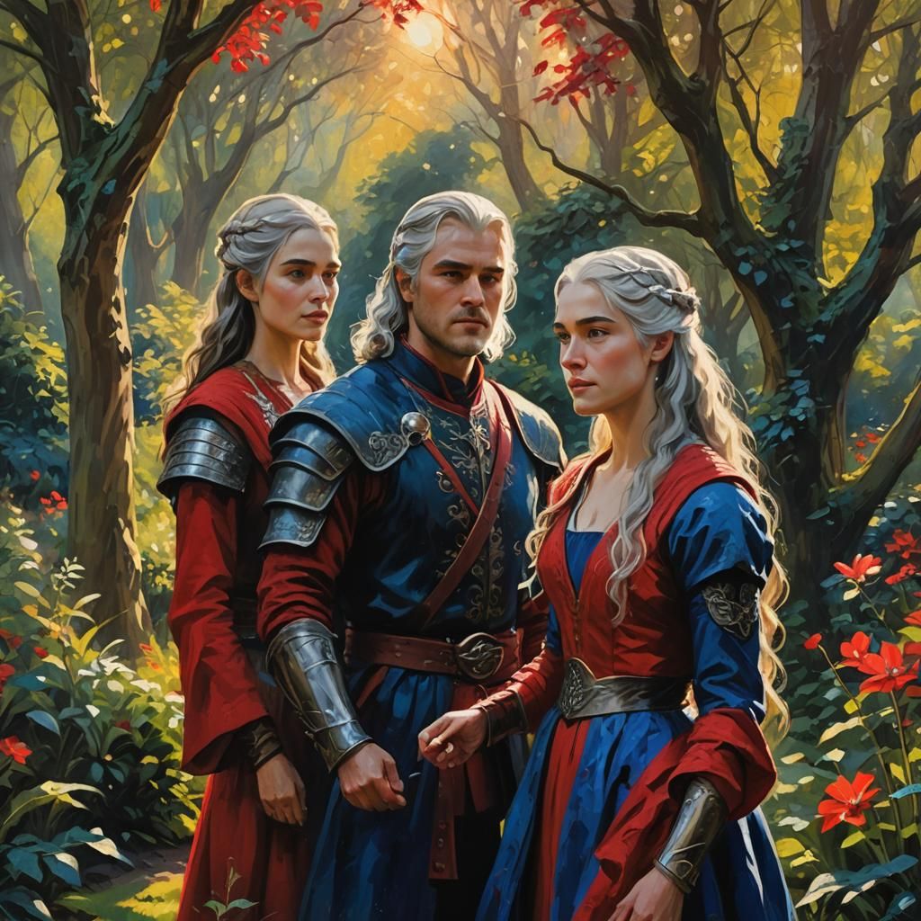 Aegon Visenya and Rhaenys Targaryen