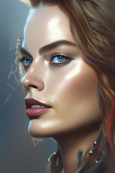 Pirate Captain Portrait in Art Nouveau Style