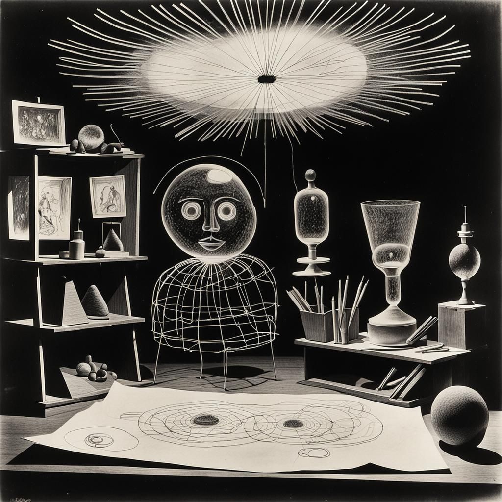 Surreal Rayograph Collection of Random Objects