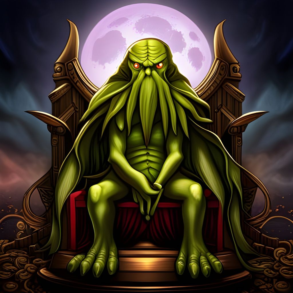 Cthulhu on a Throne in HDR