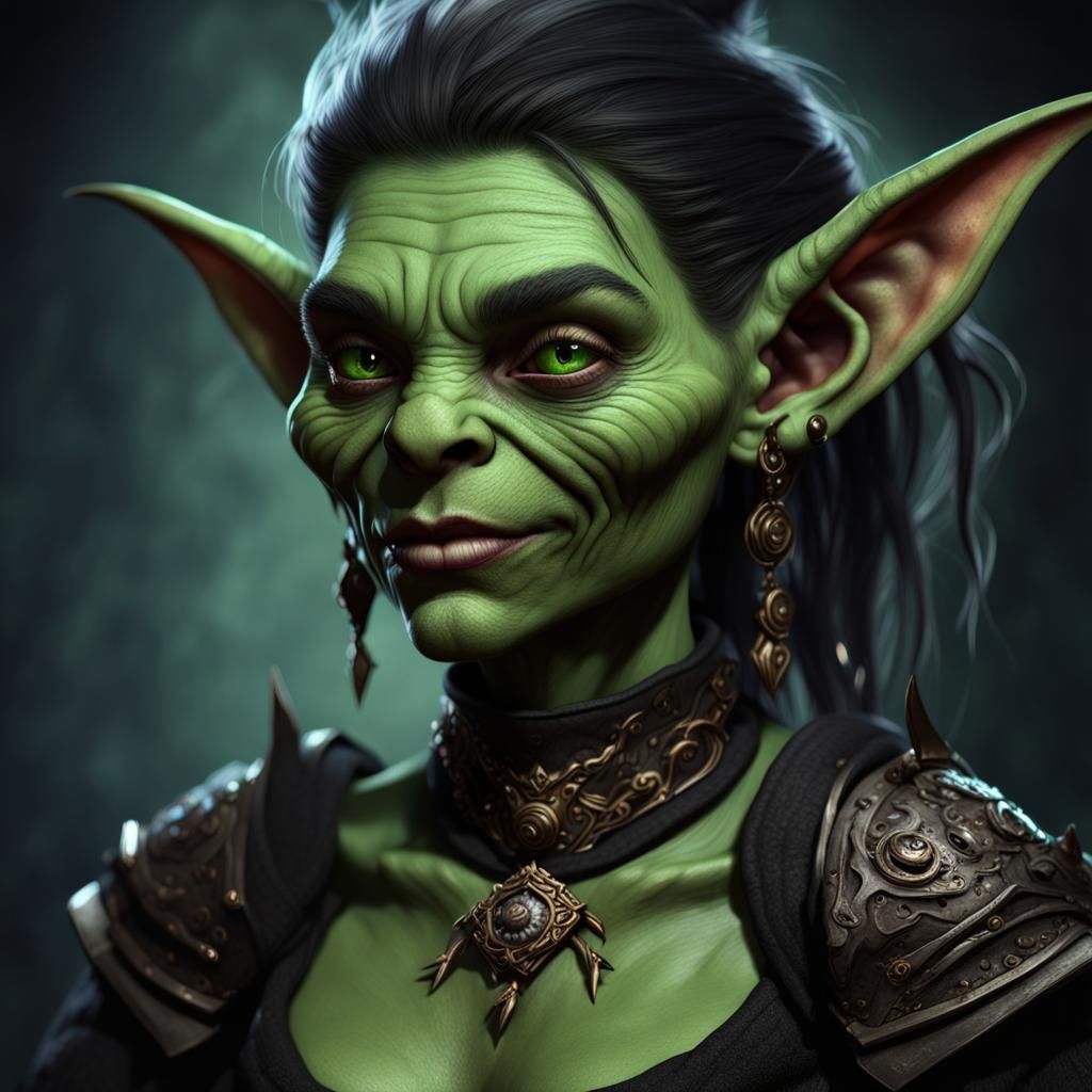 Female Goblin Portrait in Dungeons and Dragons Style