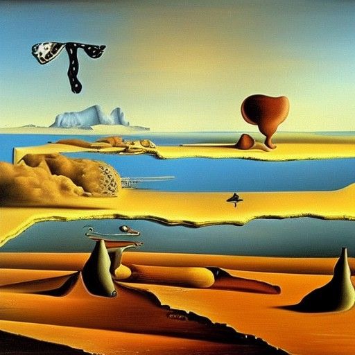 Surreal Melting Figure in Salvador Dali Style
