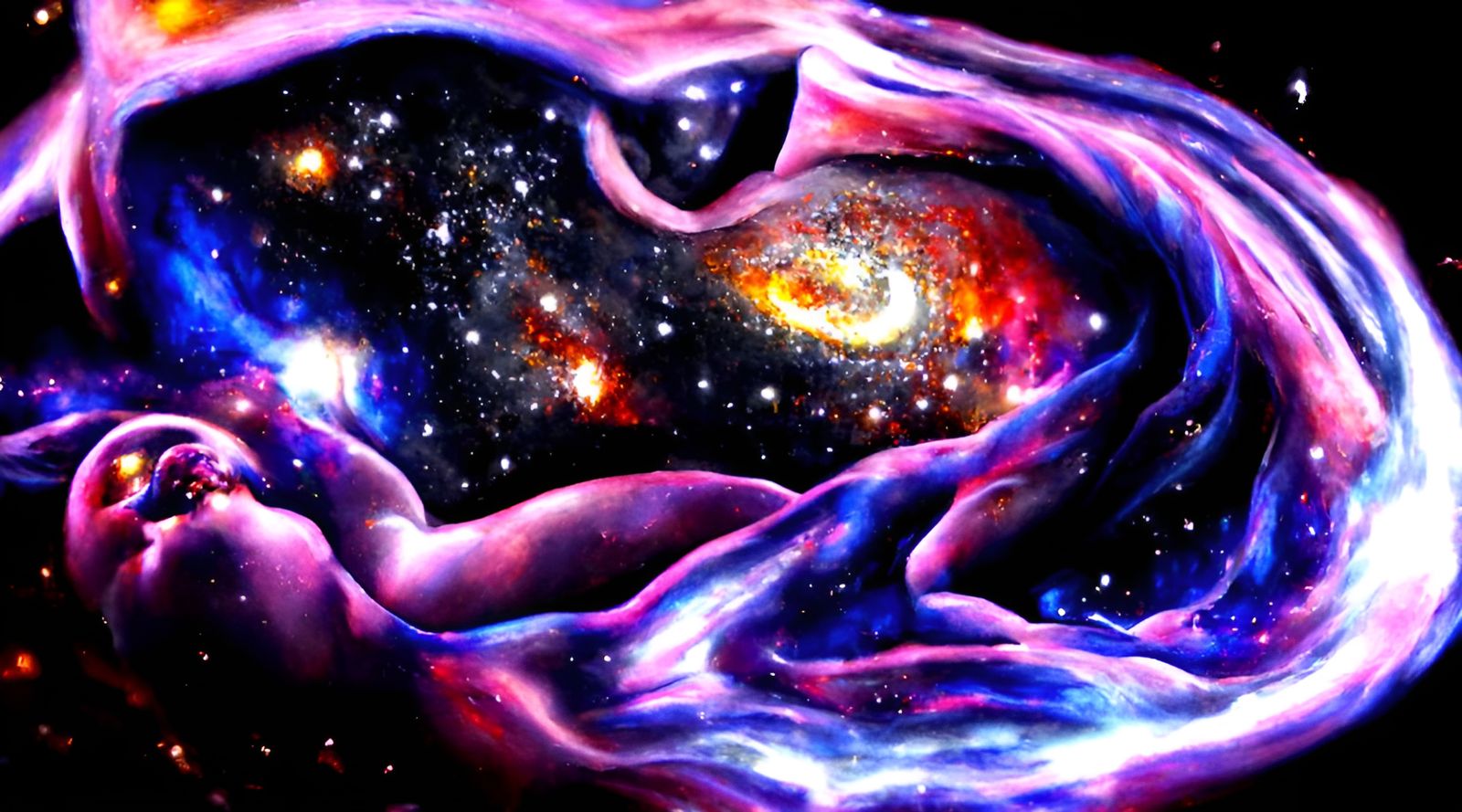 Galactic Birth: A Psychedelic Hyperrealistic Universe
