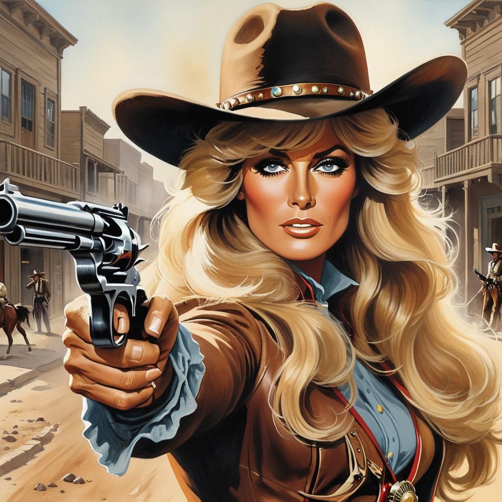 Farrah Fawcett as Fierce Western Gunfighter