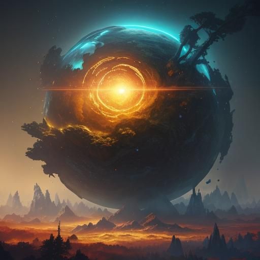 Magical Energy Explosion in Mystical Forest