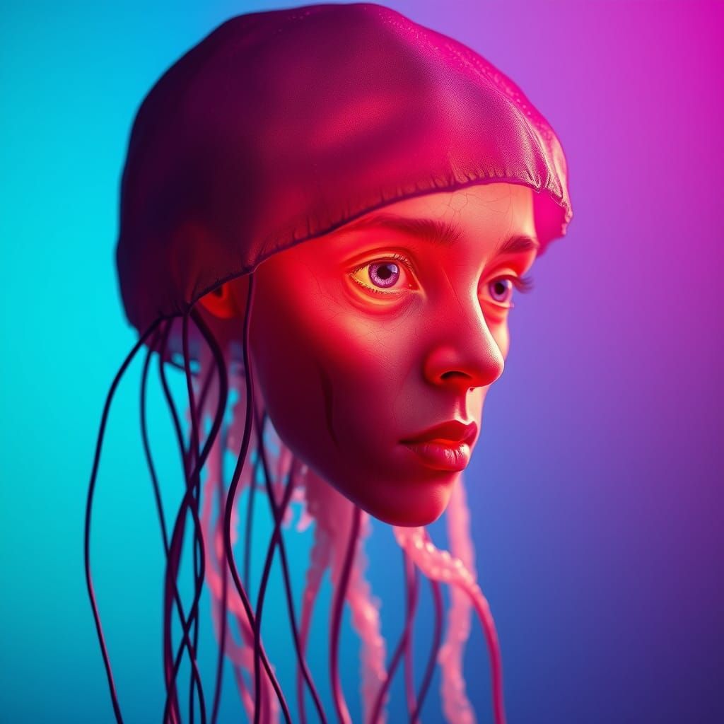 Ethereal Creature Basks in Gradient Glow